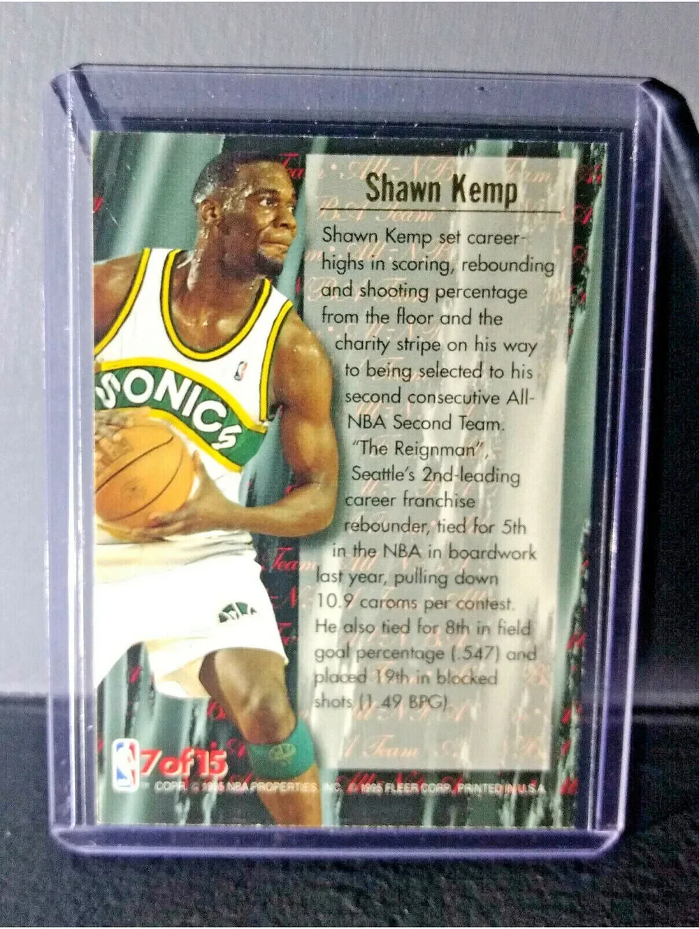 1995-96 Shawn Kemp Fleer Ultra All-NBA Team #7 Basketball Card